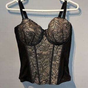 Adore Me Black Lined Bustier With Mesh